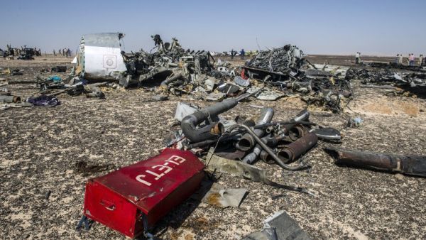 Wreckage of the Russian passenger plane that crashed in Sinai on October 31. (AFP/File)