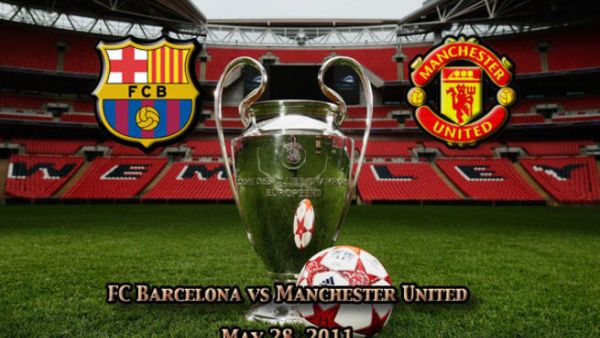 نهائي دوري الأبطال بين برشلونة ومانشستر يونايتد