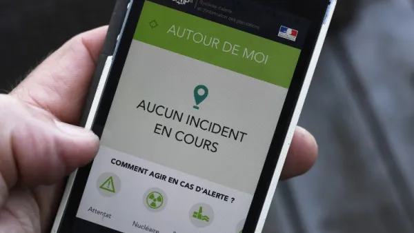 This picture on June 8, 2016 in Dinard, western France, shows a smartphone screen reading "Around me, No ongoing incidents", displayed on a page of the SAIP (Systeme d'Alerte et d'Information aux populations, or Population Alert and Information System), a new smartphone app launched by the French government, designed to alert users of possible terror attacks amid growing security concerns over the UEFA Euro 2016 football tournament.
DAMIEN MEYER / AFP