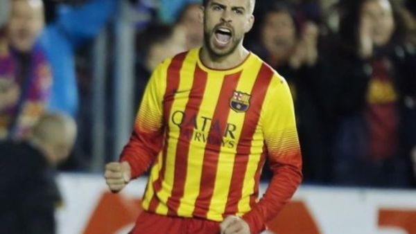 بيكيه بعد تسجيله هدف التعادل لبرشلونة
