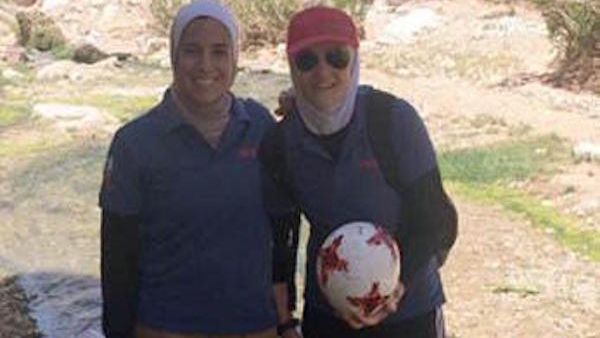 Yasmeen Shabsough and Haneen Khateeb pose for a photo (Photo courtesy of Yasmeen Shabsough)