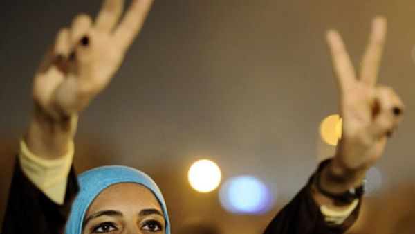 A protestor demonstrates in Cairo's Tahrir Square, December 2011.  (AFP/Filippo Monteforte)