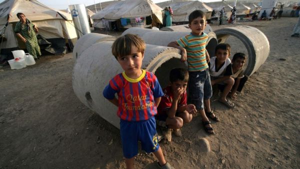 Syrian-Kurdish refugee children in a camp near Erbil, Iraqi Kurdistan.  (AFP/Safin Hamed)