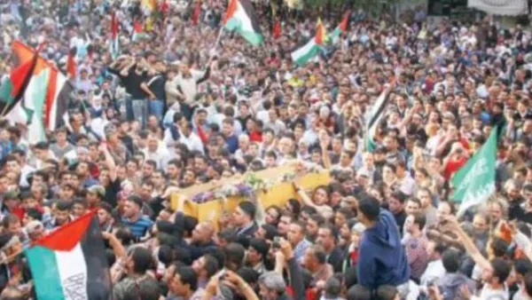 تشيع جثامين شهداء مسيرة العودة في 15 ايار في اليرموك/أرشيف