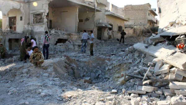 اثار القصف على المعرة