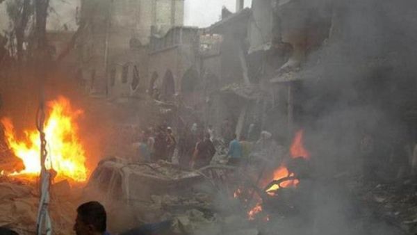 صورة لانفجار سيارة مفخخة في منطقة دف الشوك/دمشق.26/10