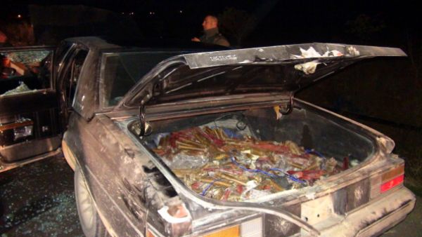 Car rigged with 400 kg (250 pounds) of explosives was found by the Lebanese army abandoned on a road between the villages of Makneh and Yunin in the Bekaa Valley, late on November 21, 2013. [Getty Images]