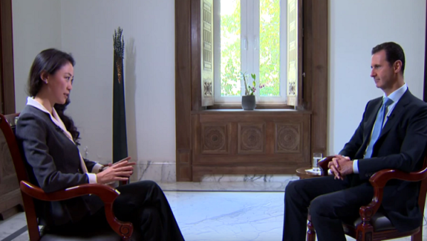 الأسد في حوار أجرته معه محطة تلفزيون فينيكس الصينية