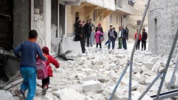  اعتداء "إرهابي" بقذيفة هاون على مدرسة في حي المالكي بالعاصمة دمشق .