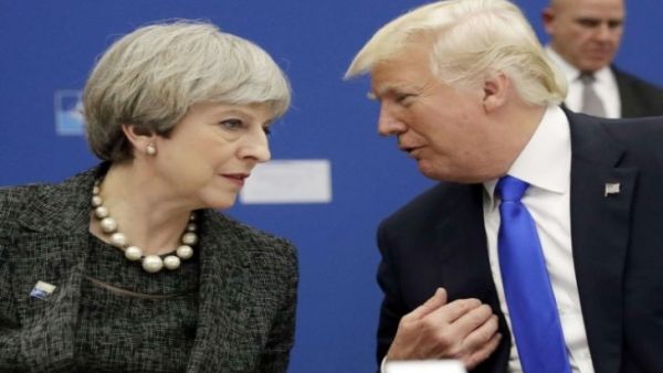 رئيسة الوزراء البريطانية تيريزا ماي والرئيس الأمريكي دونالد ترامب