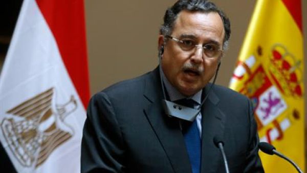 Egypt's Foreign Minister Nabil Fahmy speaks during a joint news conference with his Spanish counterpart Jose Manuel Garcia-Margallo after their meeting in Madrid November 7, 2013. [REUTERS/Sergio Perez]