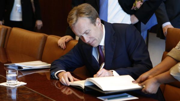 Borge Brende said Norway would dispatch a civilian cargo ship and a Navy frigate to Syrian ports to pick up the stockpiles and carry them elsewhere for destruction. [Reuters]