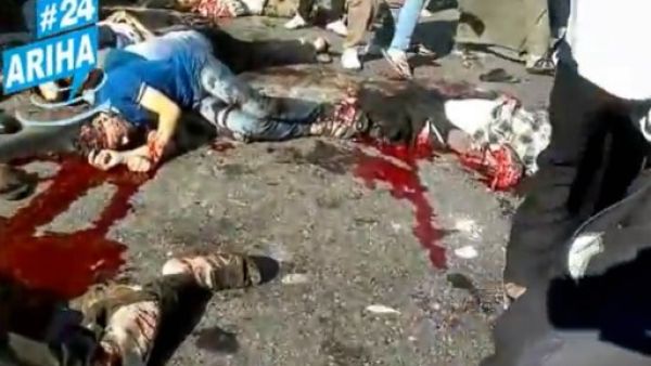 جرحى وقتلى بعد سقوط قذيفة في بلدة اريحا/أ.ف.ب