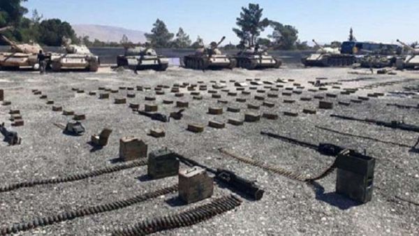 الكشف عن أسلحة ثقيلة ومتوسطة كانت بحوزة المسلحين في مستودعات تحت الأرض