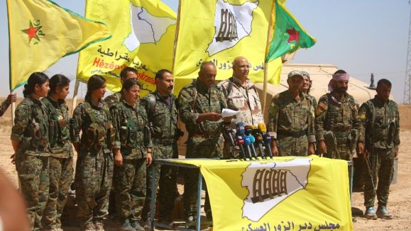 The SDF announces the launch of its anti-ISIS offensive in Deir Ezzor last month (AFP)