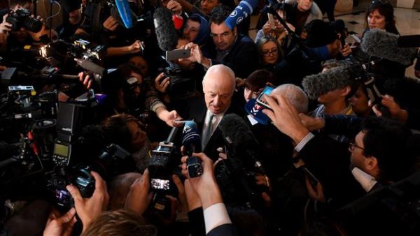 Staffan de Mistura, the UN envoy to Syria, is seen at the previous round of peace talks in Astana. (AFP/File)