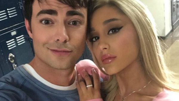 Actor Jonathan Bennett has reprised his role as the hunky Aaron Samuels in the 2004 comedy film, with Jonathan sharing a selfie of himself alongside Ariana on his Instagram. (Source: jonathandbennett - Instagram)