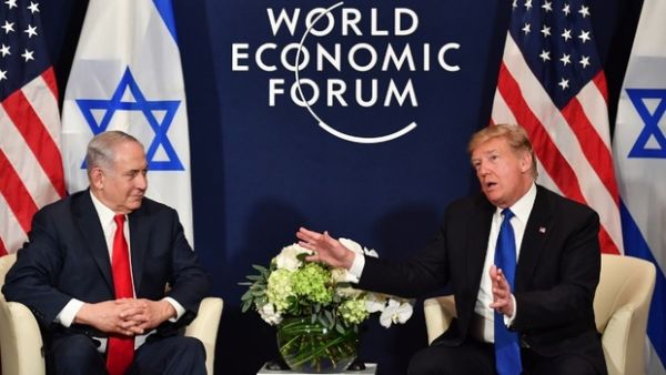 U.S. President Donald Trump with Israel's Prime Minister Benjamin Netanyahu at Davos  (AFP/File Photo)