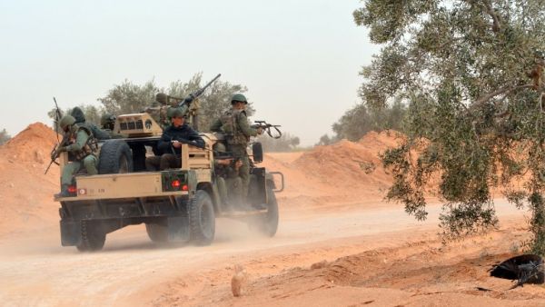 Tunisian military on a patrol outside of Ben Guerdane. (AFP/File)