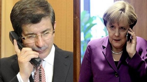 رئيس الوزراء التركي أحمد داود أوغلو  يهاتف المستشارة الألمانية أنجيلا ميركل