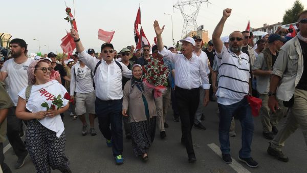 
Kemal Kilicdaroglu, head of the largest opposition party, the People's Republican Party (CHP), initiated the Justice March on June 15, as a small, spontaneous project. (AFP) 