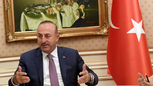 Turkish foreign minister at a press conference in Kuwait City. (AFP) Turkish foreign minister at a press conference in Kuwait City. (AFP)