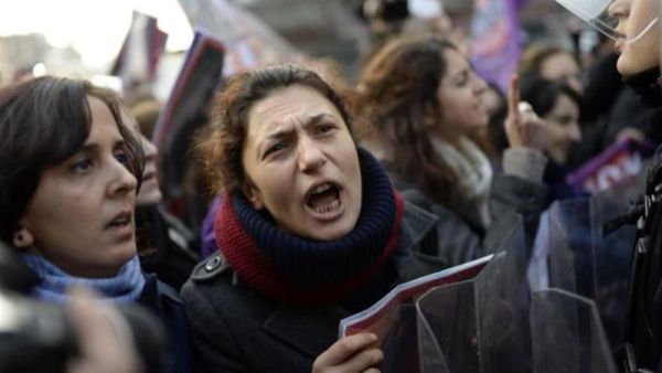Turkish women protest against high rates of violence against women. (AFP) 
