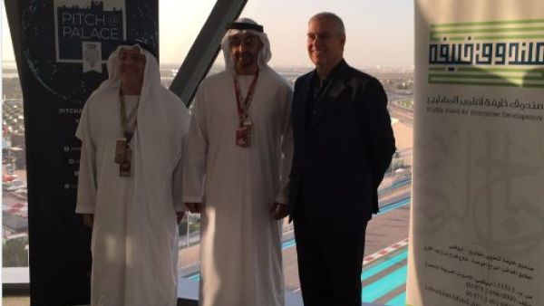 Prince Andrew said it was an honour to cooperate with Shaikh Mohammad and with the Khalifa Fund to introduce Pitch@Palace in Abu Dhabi and the Gulf. (Twitter/Khalifa Fund)