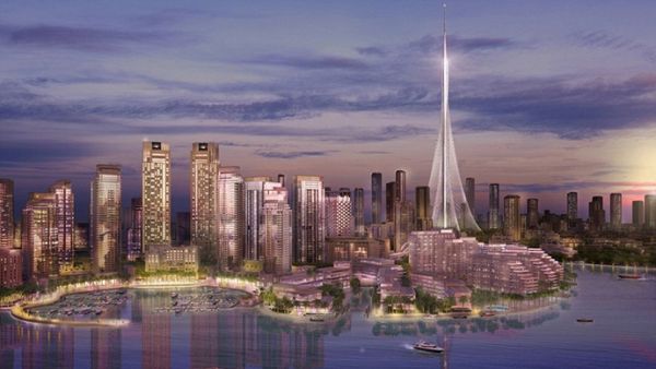 The Tower, however, is not a "traditional skyscraper" but a slender tower evoking the image of a minaret anchored to the ground with sturdy cables. (Emaar)