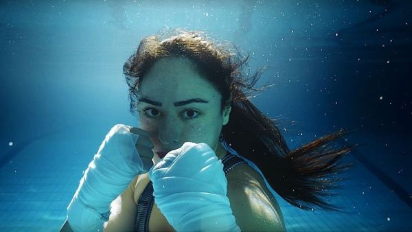 An image from Nike's new video clip featuring female Jordanian boxer Arifa Bseiso [Twitter]