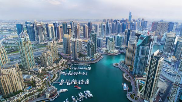 Dubai Marina skyscrapers, port with luxury yachts and marina promenade,Dubai, UAE. (Shutterstock/ File Photo)