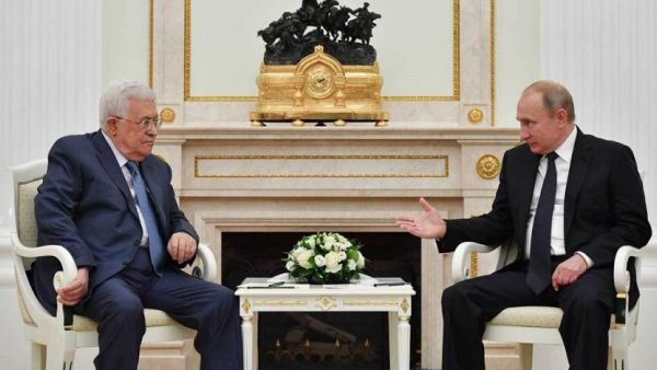 Russian President Vladimir Putin receives Palestinian President Mahmoud Abbas in Moscow. (AFP)