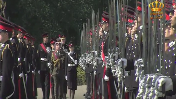 HM King Abdullah II inspecting Sandhurst Officers.