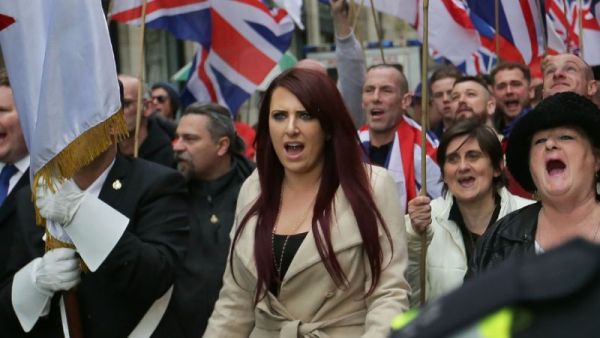 Jayda Fransen, the deputy leader of Britain First, was in 2016 convicted of religiously aggravated harassment of a Muslim woman. (AFP/ File Photo)