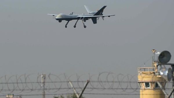 A US drone lands at Jalalabad Airport in Afghanistan. (AFP/File)
