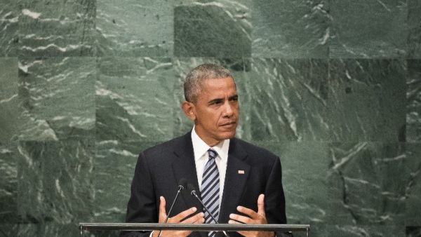 US President Barack Obama addresses the United Nations General Assembly at UN headquarters, September 20, 2016 in New York City. (AFP/Drew Angerer)
