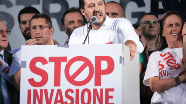 Matteo Salvini (C), head of the Italian political party, Lega Nord /AP