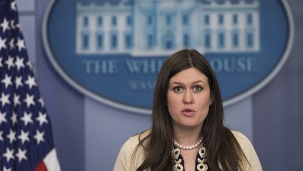American press secretary Sarah Sanders says the 'typo' glitch was rectified quickly on White House website, (AFP/ File)