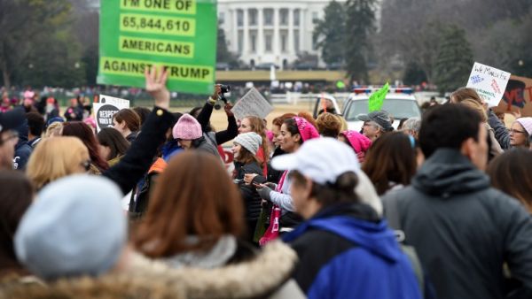Anti-Trump protests in Washington over the weekend (Robyn Beck/AFP)