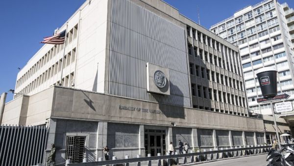 The U.S. Embassy in Israel at its current location of Tel Aviv (Jack Guez/AFP)