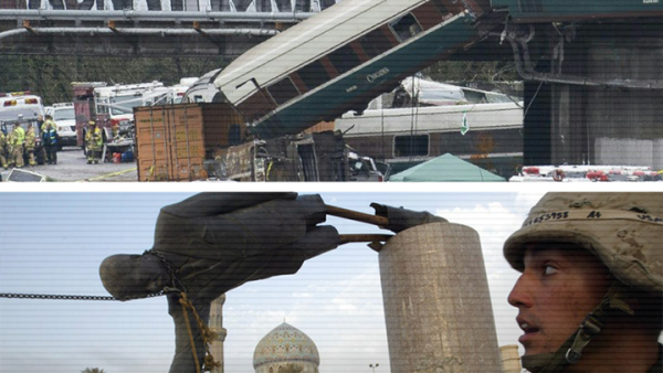 Hours after a deadly train accident Trump tweeted slamming “seven trillion dollars spent in the Middle East while our roads, bridges, tunnels, railways (and more) crumble!” (Albawaba/Rami Khoury)