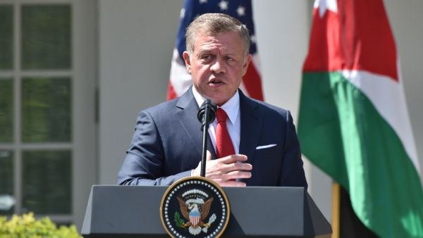 Jordan's King Abdullah II speaks during a joint press conference with US President Donald Trump in the Rose Garden at the White House on April 5, 2017 in Washington,DC. (AFP/Nicholas Kamm)
