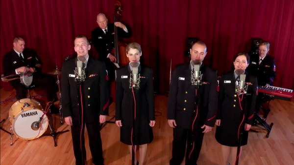 The band performing the nationalist Egyptian song (Youtube)