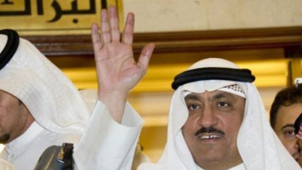 Opposition leader Musllam Al Barrak waves before speaking to the media (Archive photo)