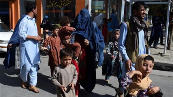 An internally displaced family in Kabul, in 2015 (AFP)