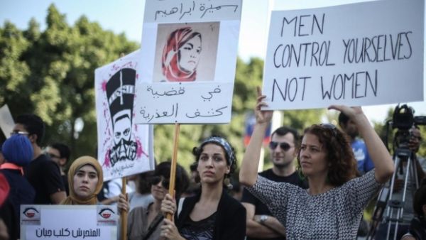 Women in Egypt protest for women's rights (AFP)