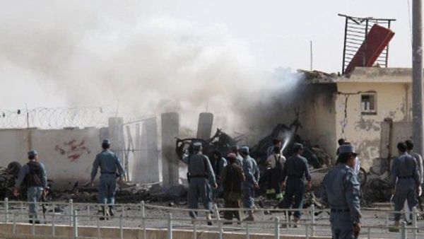 Afghan police inspect a suicide car bombing of the police chief's office in Lashkar Gah in Helmand province. Image used for illustrative purposes. (AFP/File)