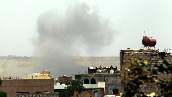 Smoke rises following an airstrike on Sana'a. Image used for illustrative purposes. (Al Bawaba/File) Smoke rises following an airstrike on Sana'a. Image used for illustrative purposes. (Al Bawaba/File)