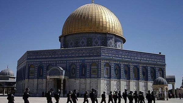 Israeli security forces patrol Al Aqsa mosque compound. (AFP/File)