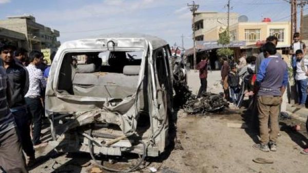 موقع تفجير في بغداد يوم 23 مارس اذار 2015
